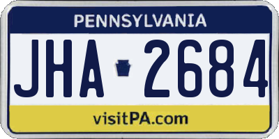 PA license plate JHA2684