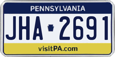 PA license plate JHA2691