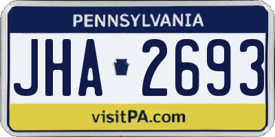 PA license plate JHA2693