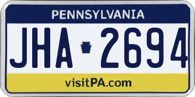 PA license plate JHA2694