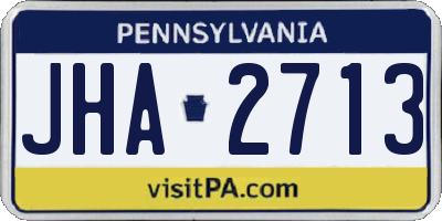 PA license plate JHA2713