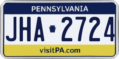 PA license plate JHA2724