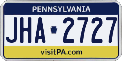 PA license plate JHA2727