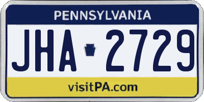 PA license plate JHA2729