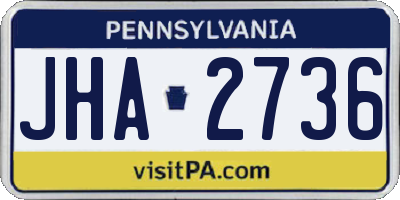 PA license plate JHA2736