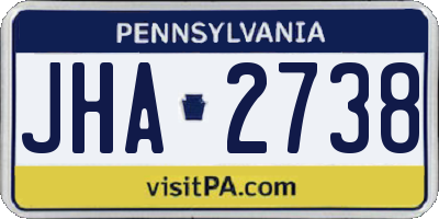 PA license plate JHA2738