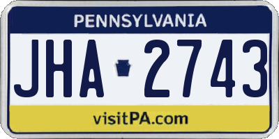PA license plate JHA2743