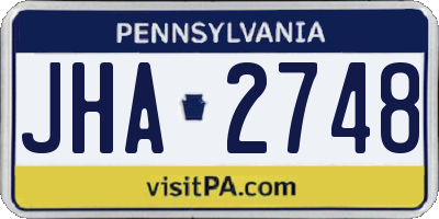 PA license plate JHA2748