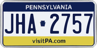 PA license plate JHA2757