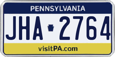 PA license plate JHA2764