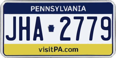 PA license plate JHA2779