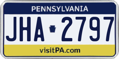 PA license plate JHA2797