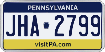 PA license plate JHA2799