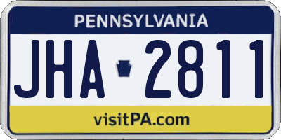 PA license plate JHA2811