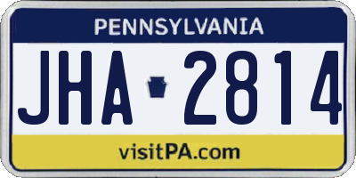 PA license plate JHA2814