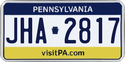 PA license plate JHA2817