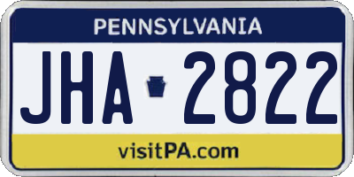 PA license plate JHA2822