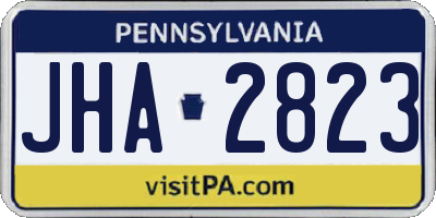 PA license plate JHA2823