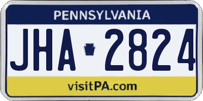 PA license plate JHA2824
