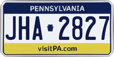 PA license plate JHA2827