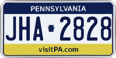 PA license plate JHA2828
