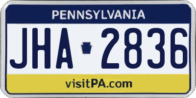 PA license plate JHA2836