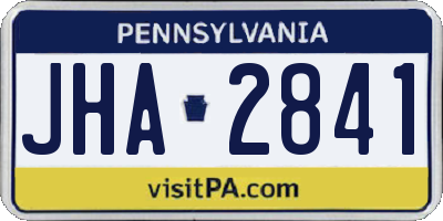PA license plate JHA2841