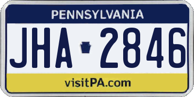 PA license plate JHA2846