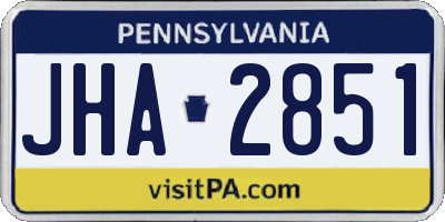PA license plate JHA2851