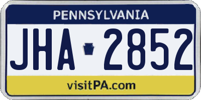 PA license plate JHA2852