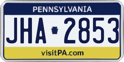 PA license plate JHA2853