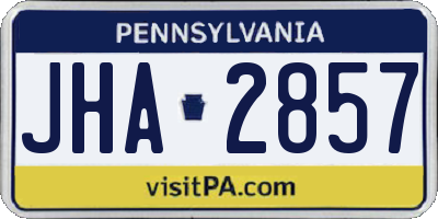 PA license plate JHA2857