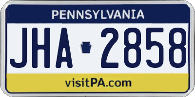 PA license plate JHA2858