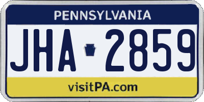 PA license plate JHA2859