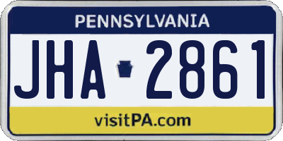 PA license plate JHA2861