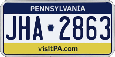 PA license plate JHA2863