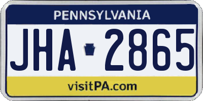 PA license plate JHA2865