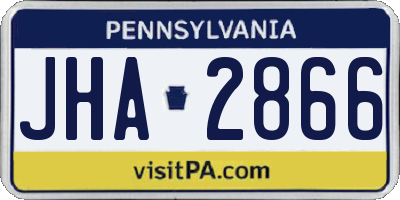 PA license plate JHA2866