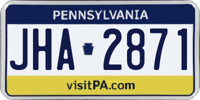 PA license plate JHA2871