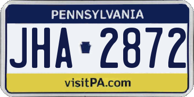 PA license plate JHA2872