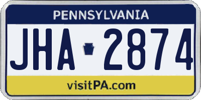 PA license plate JHA2874