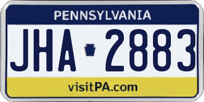 PA license plate JHA2883