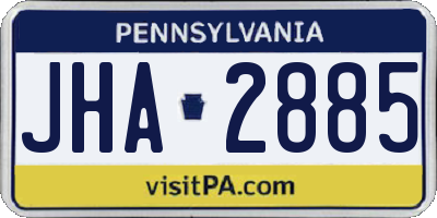 PA license plate JHA2885