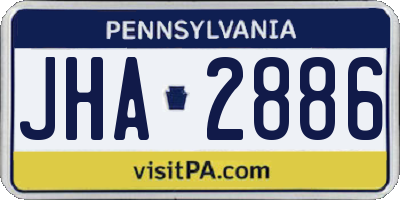 PA license plate JHA2886