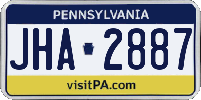 PA license plate JHA2887