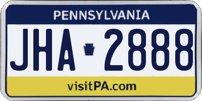 PA license plate JHA2888
