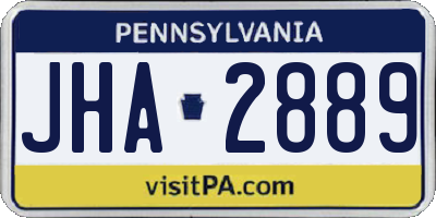 PA license plate JHA2889