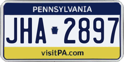 PA license plate JHA2897
