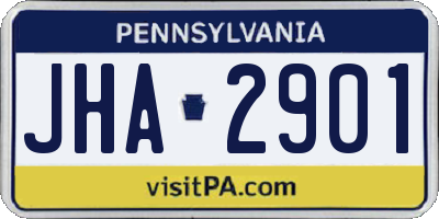 PA license plate JHA2901