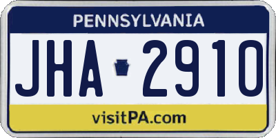 PA license plate JHA2910